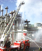 Photographs documenting periodic fire drills at the plant